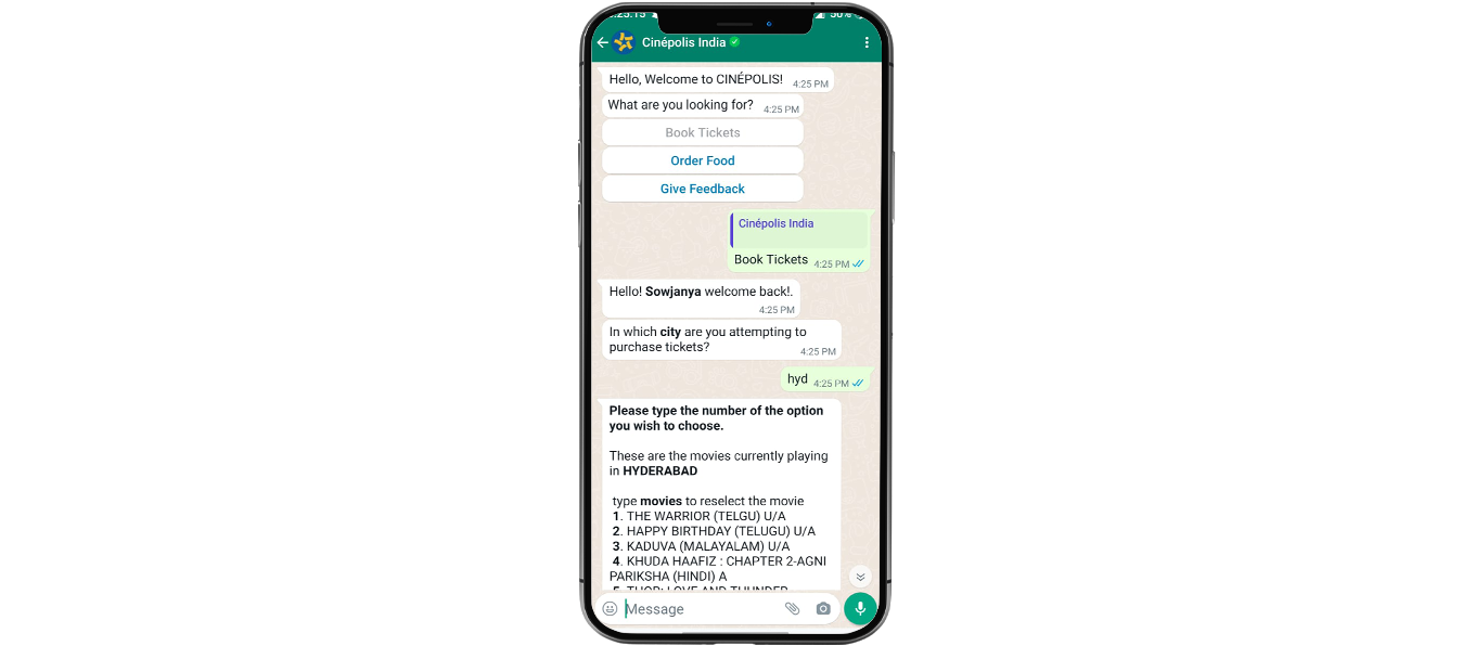Ticket Booking with Whatsapp